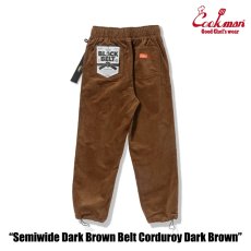 画像3: COOKMAN  シェフパンツ Chef Pants SemiwideBlack Belt Corduroy Dark Brown (3)