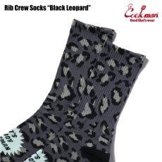 画像4: COOKMAN  ソックス Rib Crew Socks Black Leopard (4)