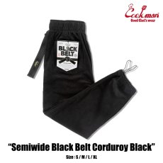 画像1: COOKMAN  シェフパンツ Chef Pants SemiwideBlack Belt Corduroy Black (1)