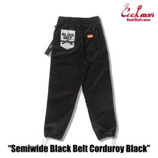 画像3: COOKMAN  シェフパンツ Chef Pants SemiwideBlack Belt Corduroy Black (3)