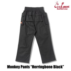 画像3: COOKMAN  モンキーパンツ Monkey Pants Herringbone Black (3)