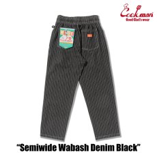 画像3: COOKMAN  シェフパンツ Chef Pants Semiwide Wabash Denim Black (3)