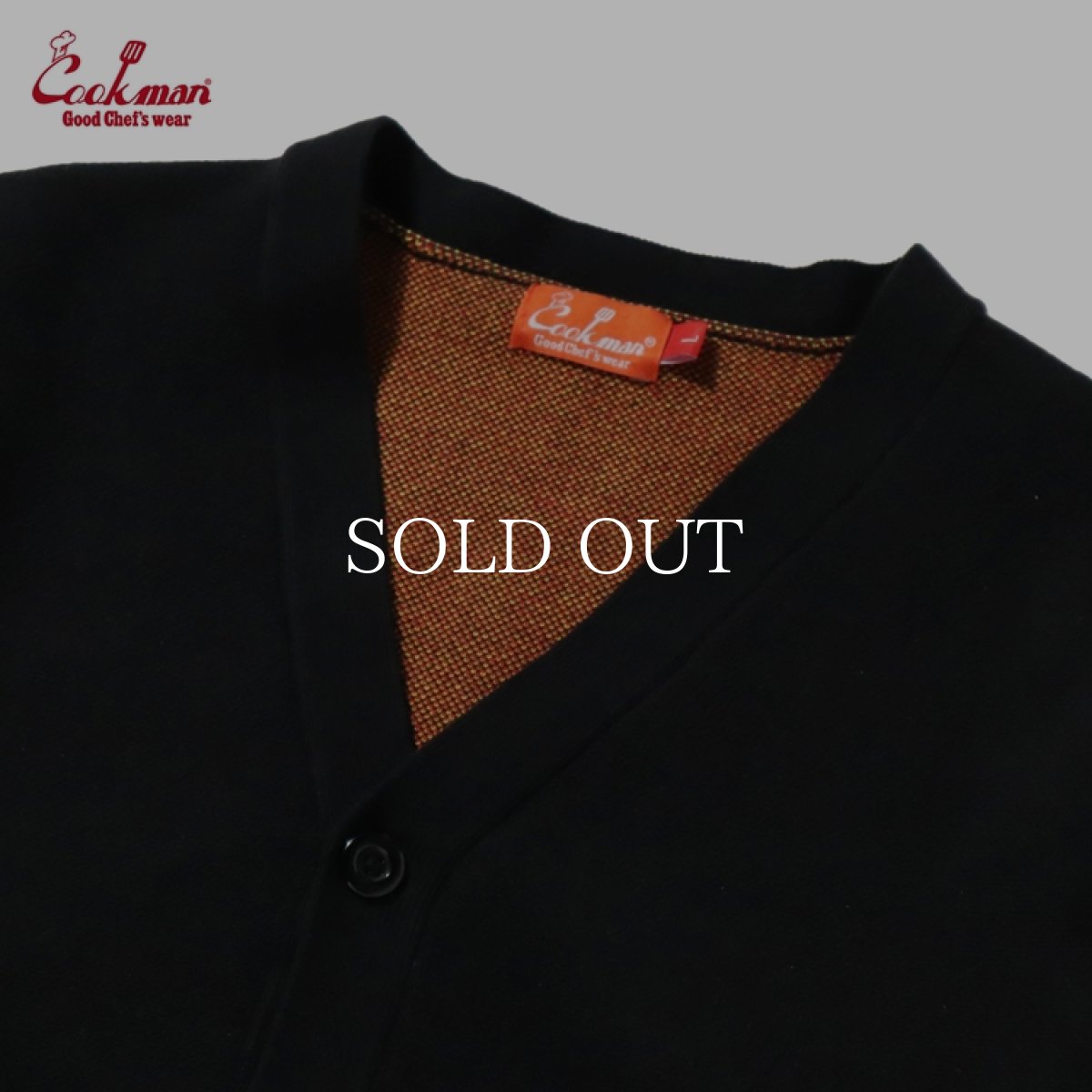 画像3: COOKMAN  カーディガン Knitted Cardigan Flame Black (3)