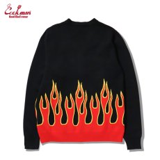 画像2: COOKMAN  カーディガン Knitted Cardigan Flame Black (2)