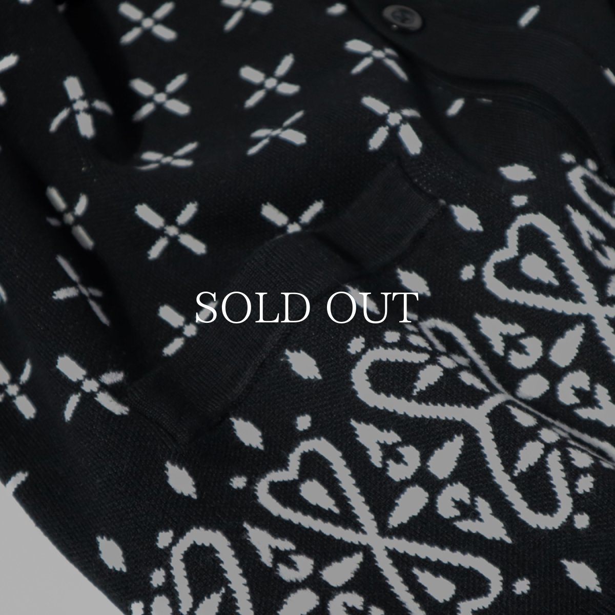 画像4: COOKMAN  カーディガン Knitted Cardigan Bandanna Cross Black (4)