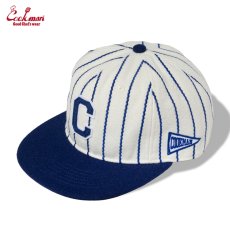 画像1: COOKMAN  キャップ Flat Brim Snapback Cap Stripe Navy (1)
