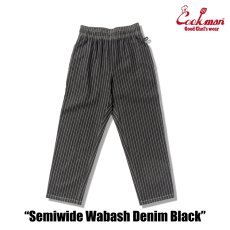 画像2: COOKMAN  シェフパンツ Chef Pants Semiwide Wabash Denim Black (2)