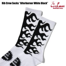 画像3: COOKMAN  ソックス Rib Crew Socks Afterburner White Black (3)