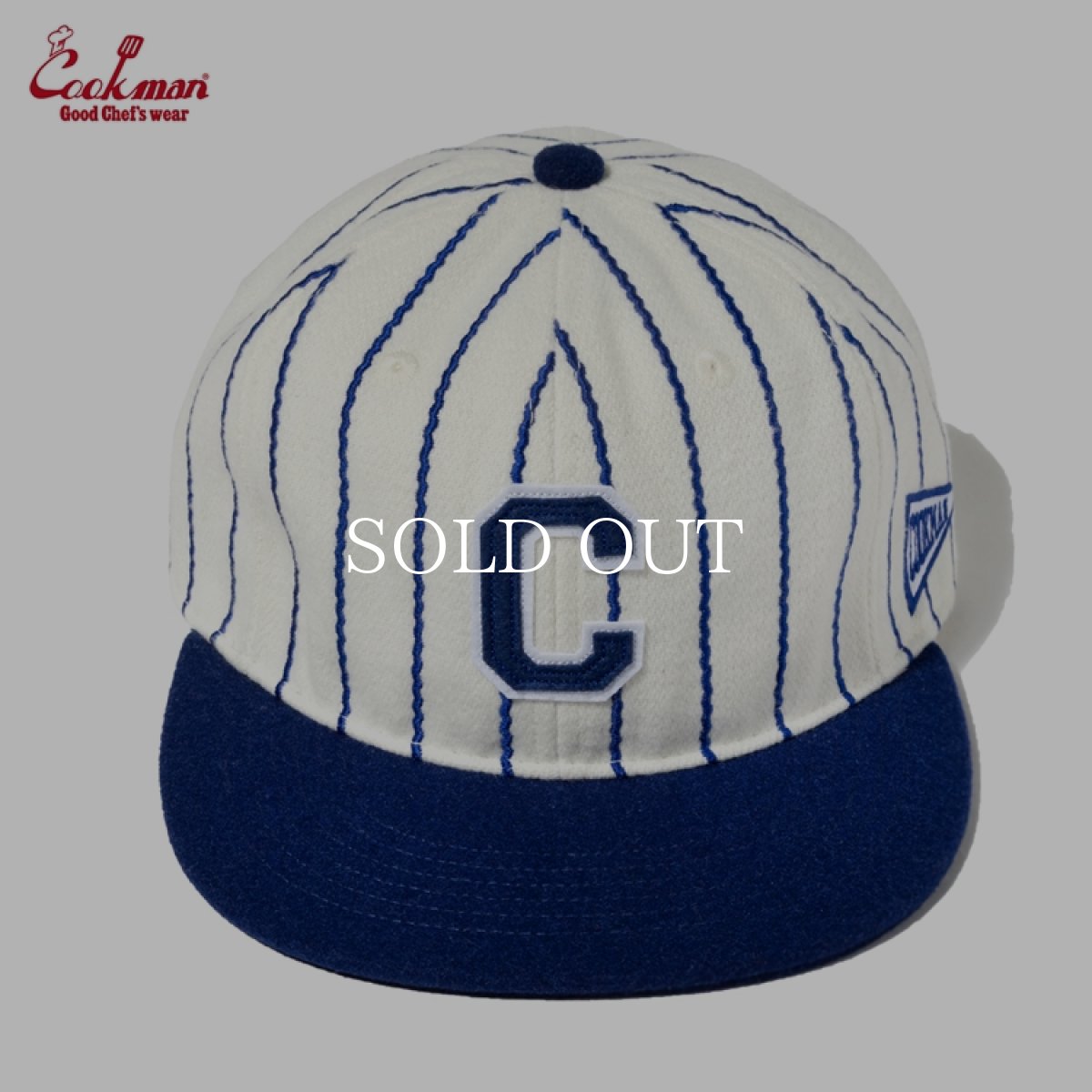 画像2: COOKMAN  キャップ Flat Brim Snapback Cap Stripe Navy (2)