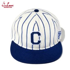 画像2: COOKMAN  キャップ Flat Brim Snapback Cap Stripe Navy (2)