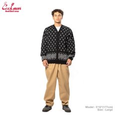 画像6: COOKMAN  カーディガン Knitted Cardigan Bandanna Cross Black (6)