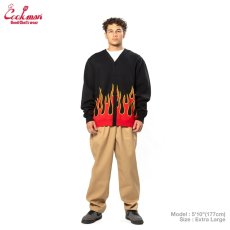 画像6: COOKMAN  カーディガン Knitted Cardigan Flame Black (6)