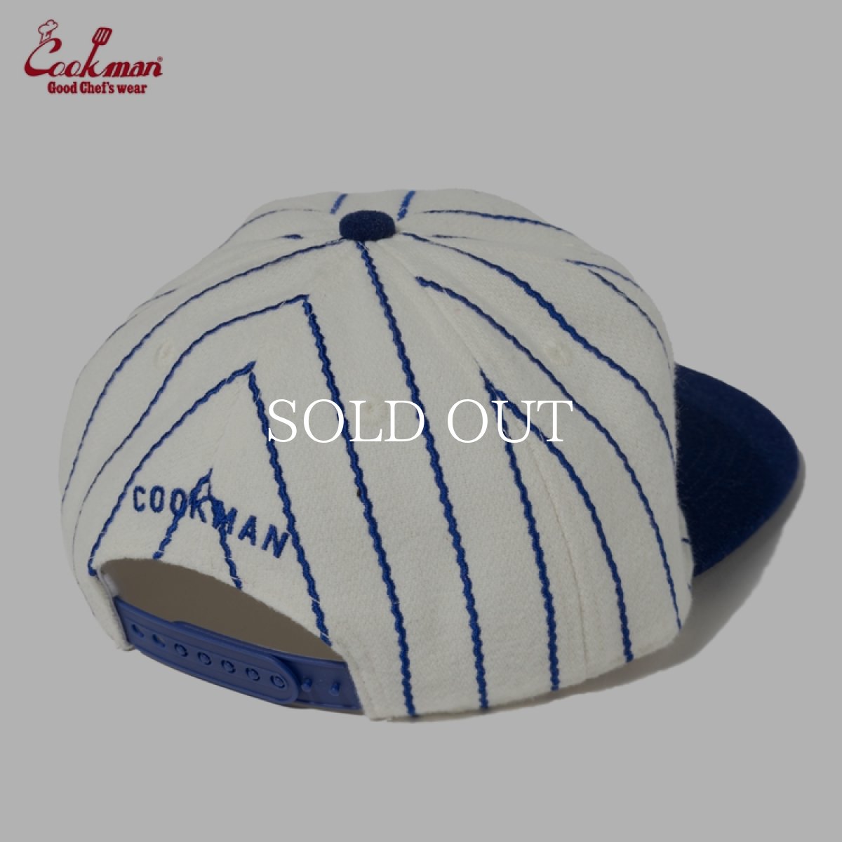 画像4: COOKMAN  キャップ Flat Brim Snapback Cap Stripe Navy (4)