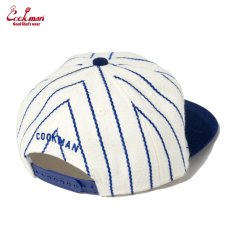 画像4: COOKMAN  キャップ Flat Brim Snapback Cap Stripe Navy (4)