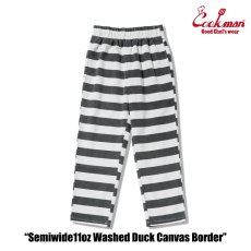 画像2: COOKMAN  シェフパンツ Chef Pants Semiwide11oz Washed Duck Canvas Border (2)
