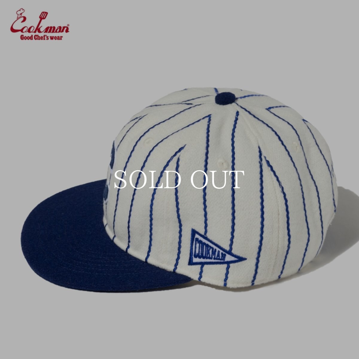画像3: COOKMAN  キャップ Flat Brim Snapback Cap Stripe Navy (3)