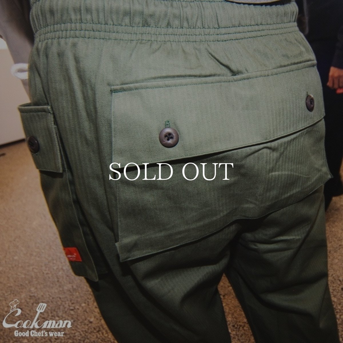画像9: COOKMAN  モンキーパンツ Monkey Pants Herringbone Olive (9)