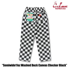 画像3: COOKMAN  シェフパンツ Chef Pants Semiwide11oz Washed Duck Canvas Checker Black (3)