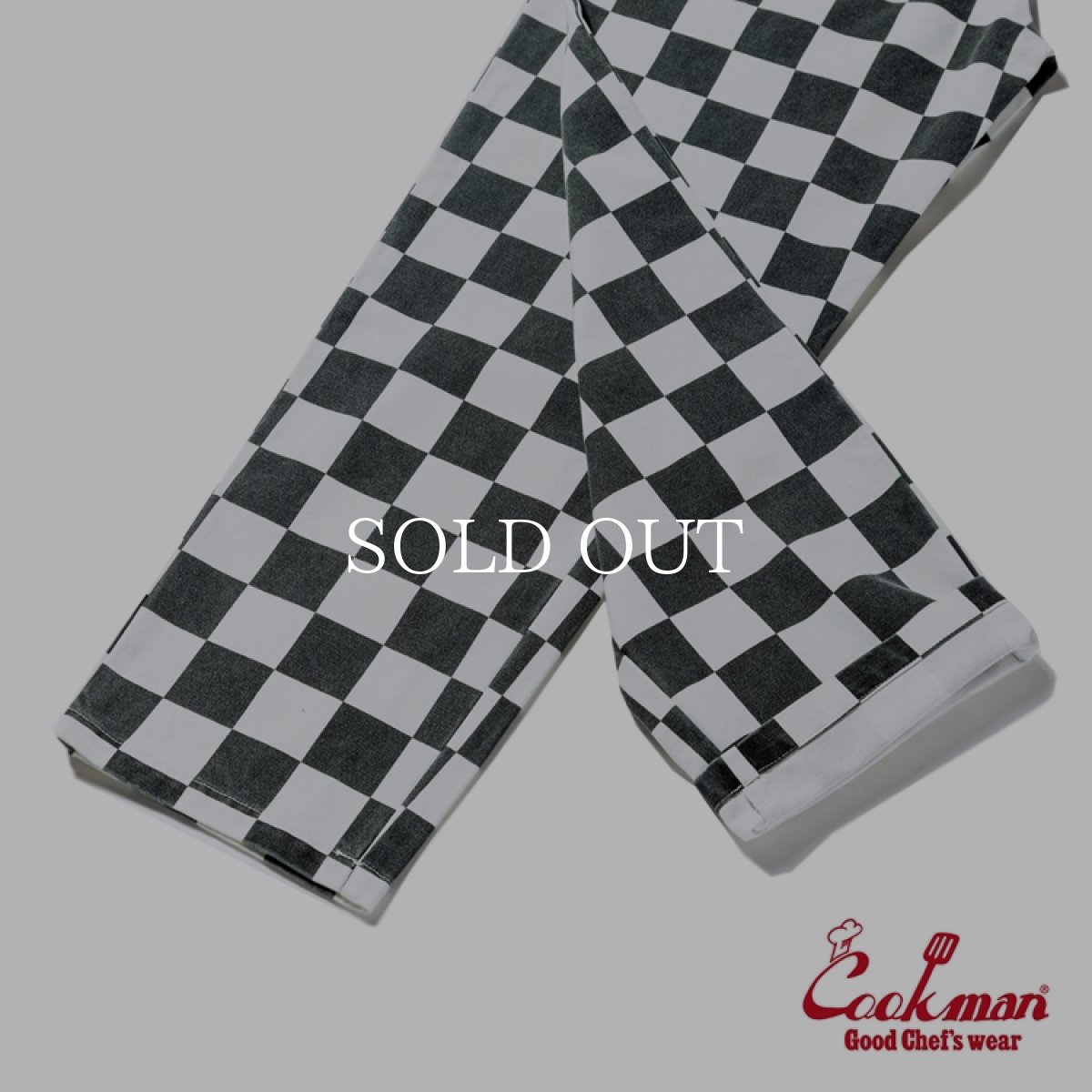画像7: COOKMAN  シェフパンツ Chef Pants Semiwide11oz Washed Duck Canvas Checker Black (7)