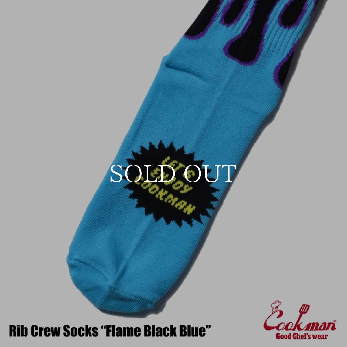 画像4: COOKMAN  ソックス Rib Crew Socks Flame Black Blue (4)