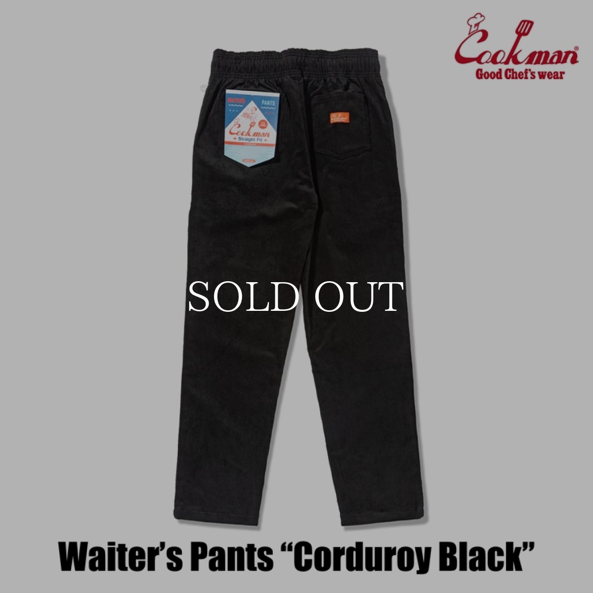 画像3: COOKMAN  ウェイターパンツ Waiter's Pants Corduroy Black (3)