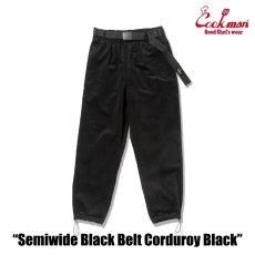 画像2: COOKMAN  シェフパンツ Chef Pants SemiwideBlack Belt Corduroy Black (2)