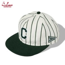 画像1: COOKMAN  キャップ Flat Brim Snapback Cap Stripe Green (1)