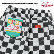 画像6: COOKMAN  シェフパンツ Chef Pants Semiwide11oz Washed Duck Canvas Checker Black (6)