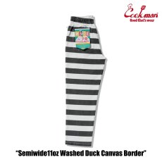 画像4: COOKMAN  シェフパンツ Chef Pants Semiwide11oz Washed Duck Canvas Border (4)