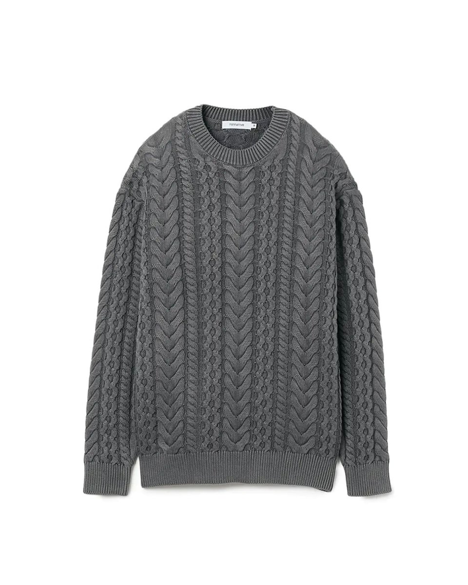 画像2: nonnative  MARINER PULLOVER ARAN SWEATER COTTON YARN (2)