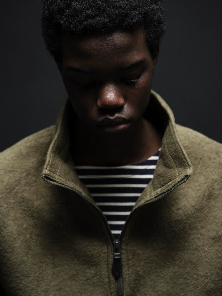 画像10: MINEDENIM  Melton Boa Half zip Pullover Blouson (10)