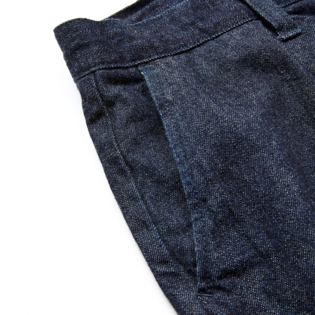画像5: CALEE  VINTAGE REPRODUCT DENIM TUCK TROUSERS ＜INDIGO＞ (5)