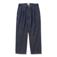 画像1: CALEE  VINTAGE REPRODUCT DENIM TUCK TROUSERS ＜INDIGO＞ (1)