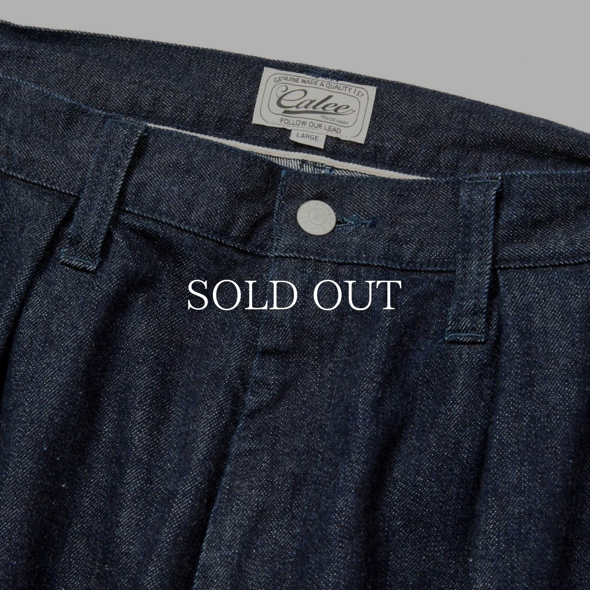 画像3: CALEE  VINTAGE REPRODUCT DENIM TUCK TROUSERS ＜INDIGO＞ (3)