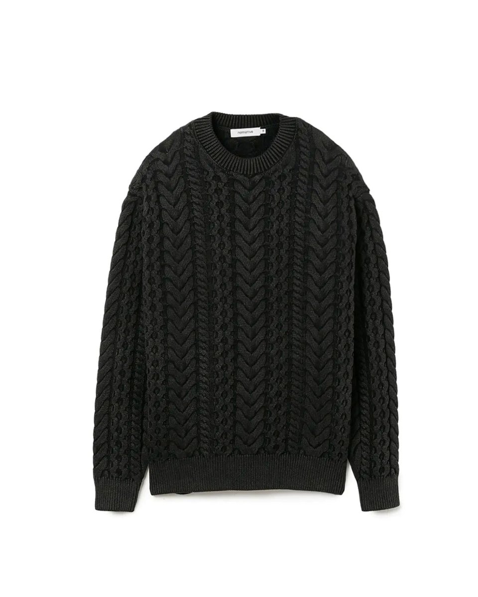 画像1: nonnative  MARINER PULLOVER ARAN SWEATER COTTON YARN (1)