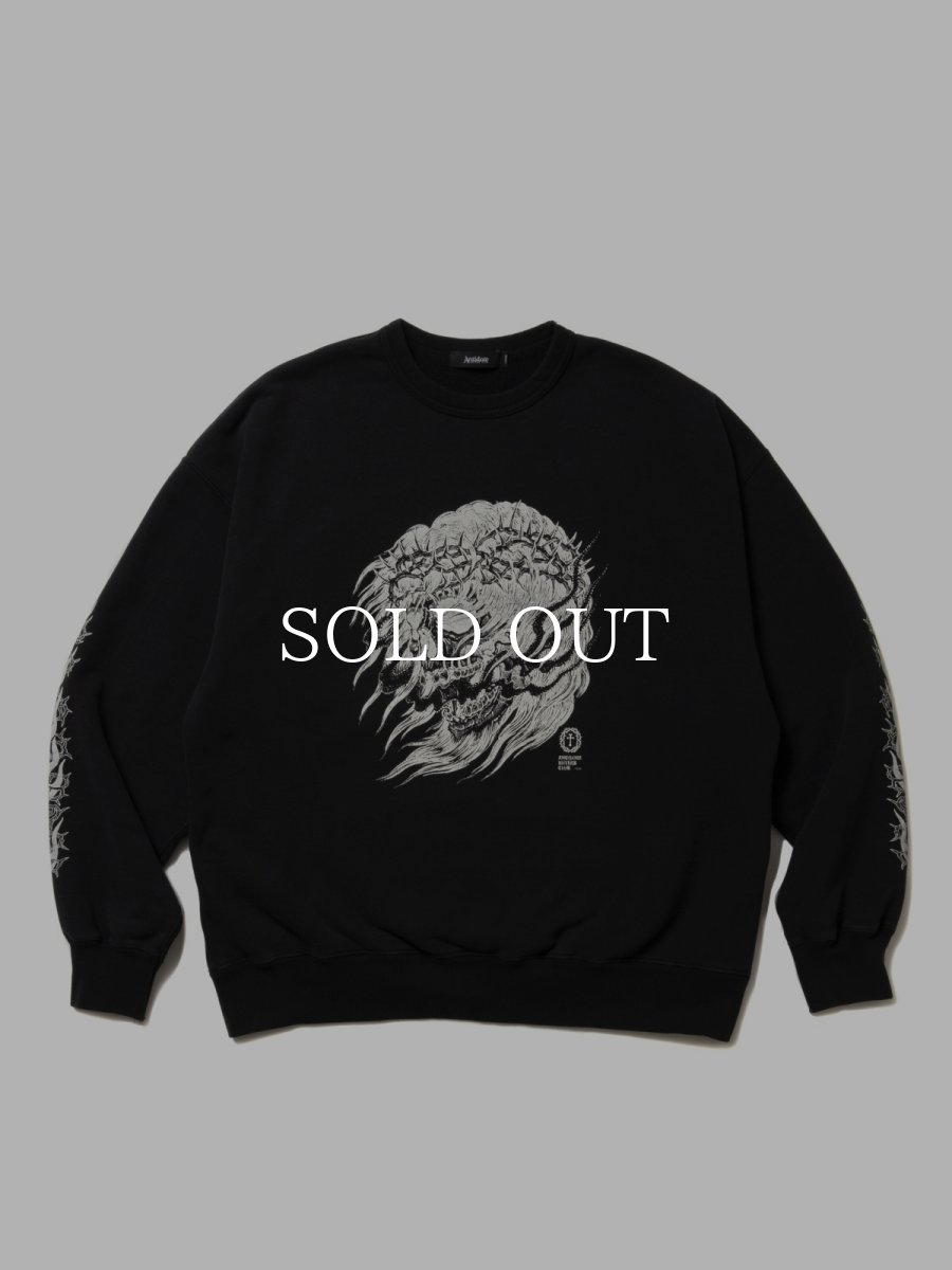 画像1: ANTIDOTE BUYERS CLUB   Fade Wash Crewneck Sweatshirt(Skull Jesus) (1)