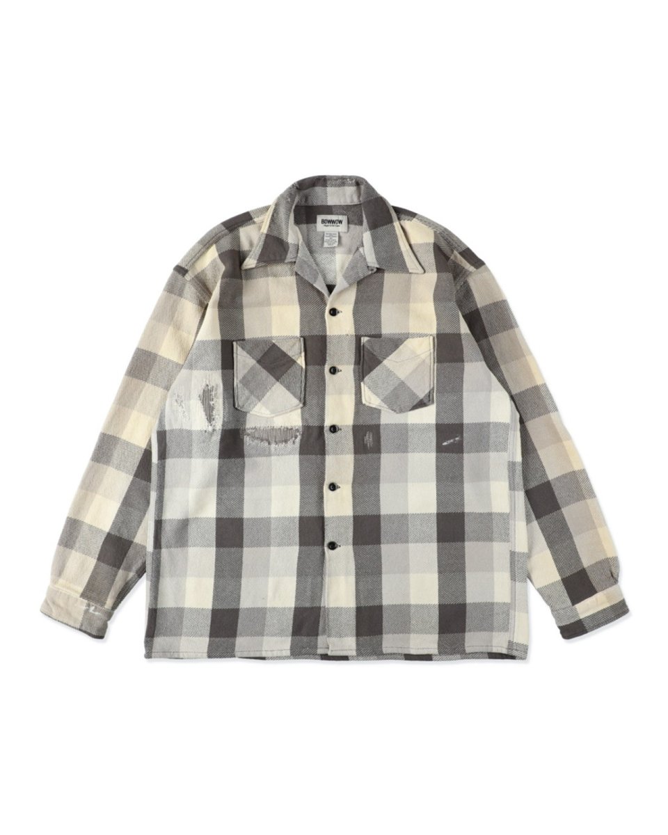 画像1: BOW WOW  DAMAGED AND STAINED FLANNEL SHIRT (1)