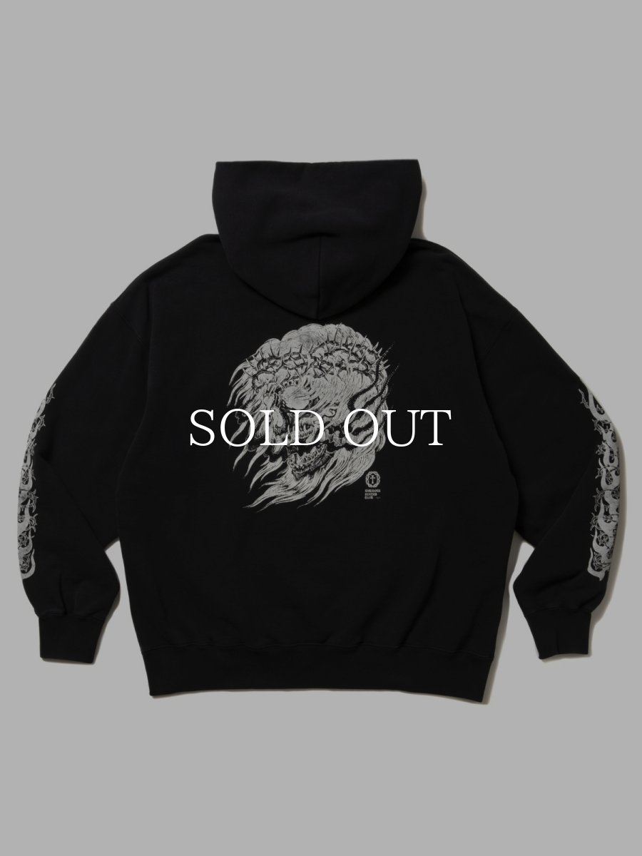 画像2: ANTIDOTE BUYERS CLUB   Fade Wash Sweat Parka (Skull Jesus) (2)