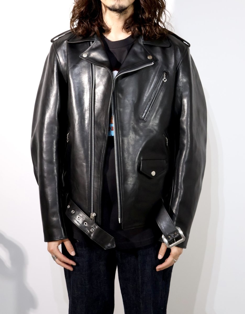 画像10: MASSES  HORSE LEATHER DOUBLE ZIP JACKET VINTAGE MMY (10)