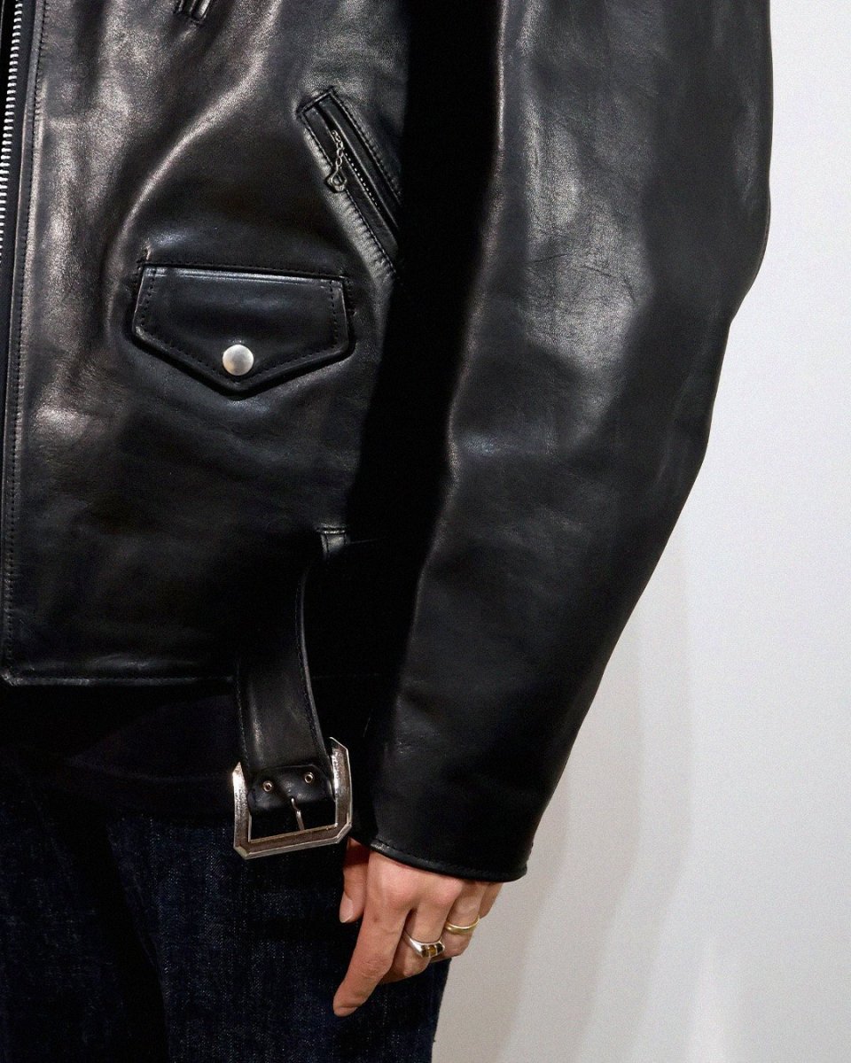 画像7: MASSES  HORSE LEATHER DOUBLE ZIP JACKET VINTAGE MMY (7)