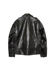 画像2: MASSES  HORSE LEATHER DOUBLE ZIP JACKET VINTAGE MMY (2)