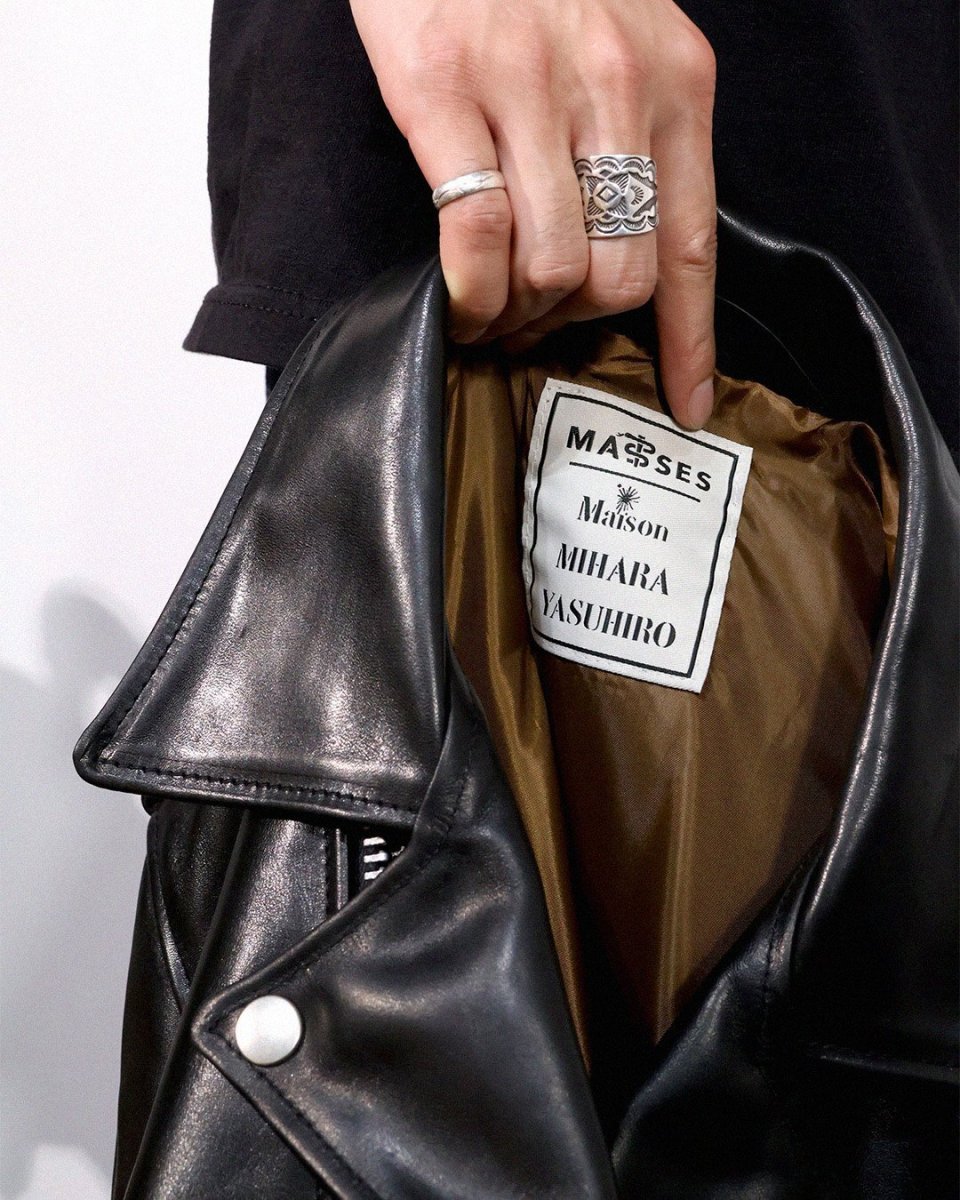 画像8: MASSES  HORSE LEATHER DOUBLE ZIP JACKET VINTAGE MMY (8)