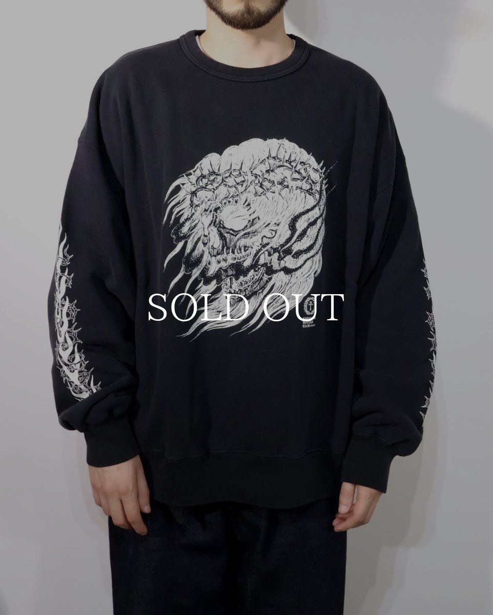 画像10: ANTIDOTE BUYERS CLUB   Fade Wash Crewneck Sweatshirt(Skull Jesus) (10)