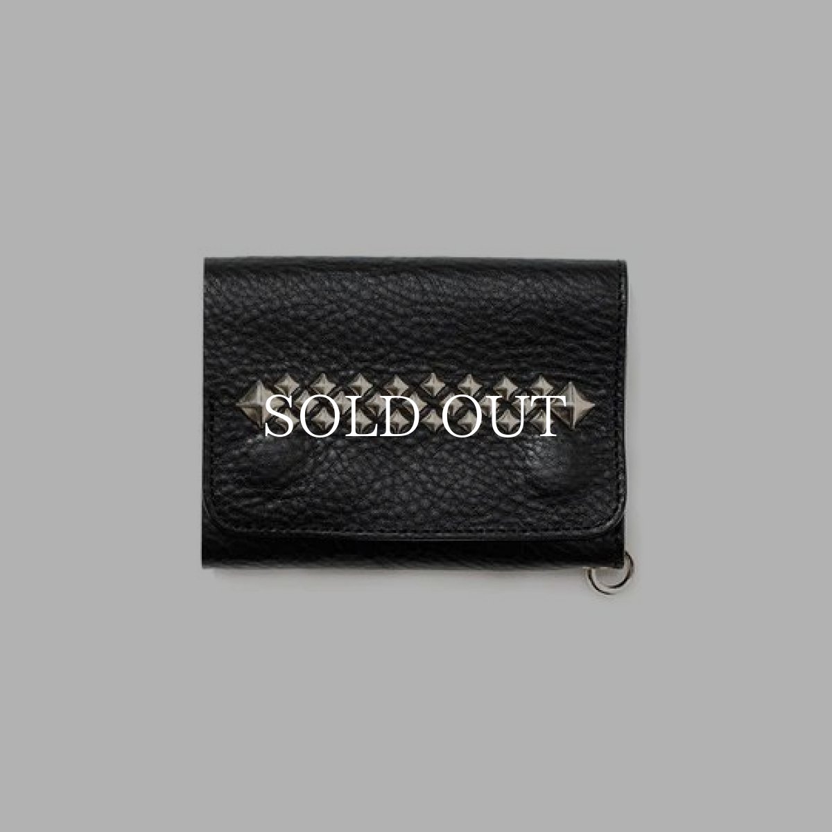 画像1: CALEE  STUDS LEATHER FLAP HALF WALLET (1)