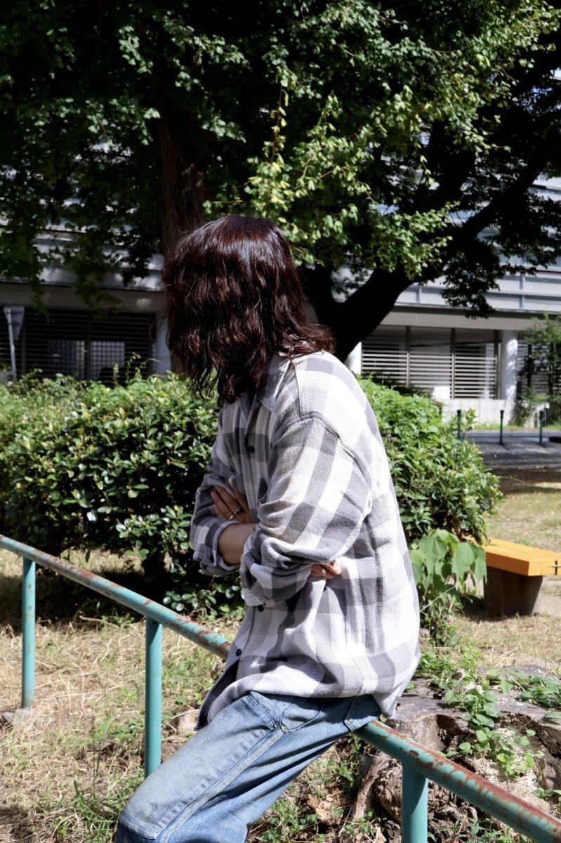 画像5: BOW WOW  DAMAGED AND STAINED FLANNEL SHIRT (5)