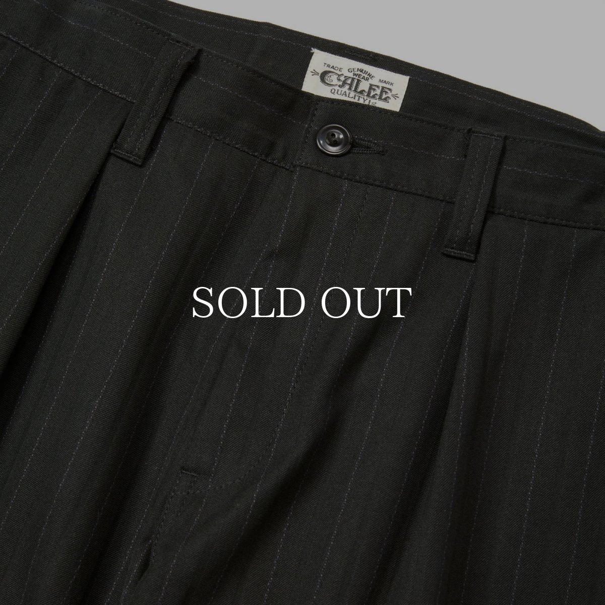画像3: CALEE  PINSTRIPE TUCK WIDE SLACKS (3)
