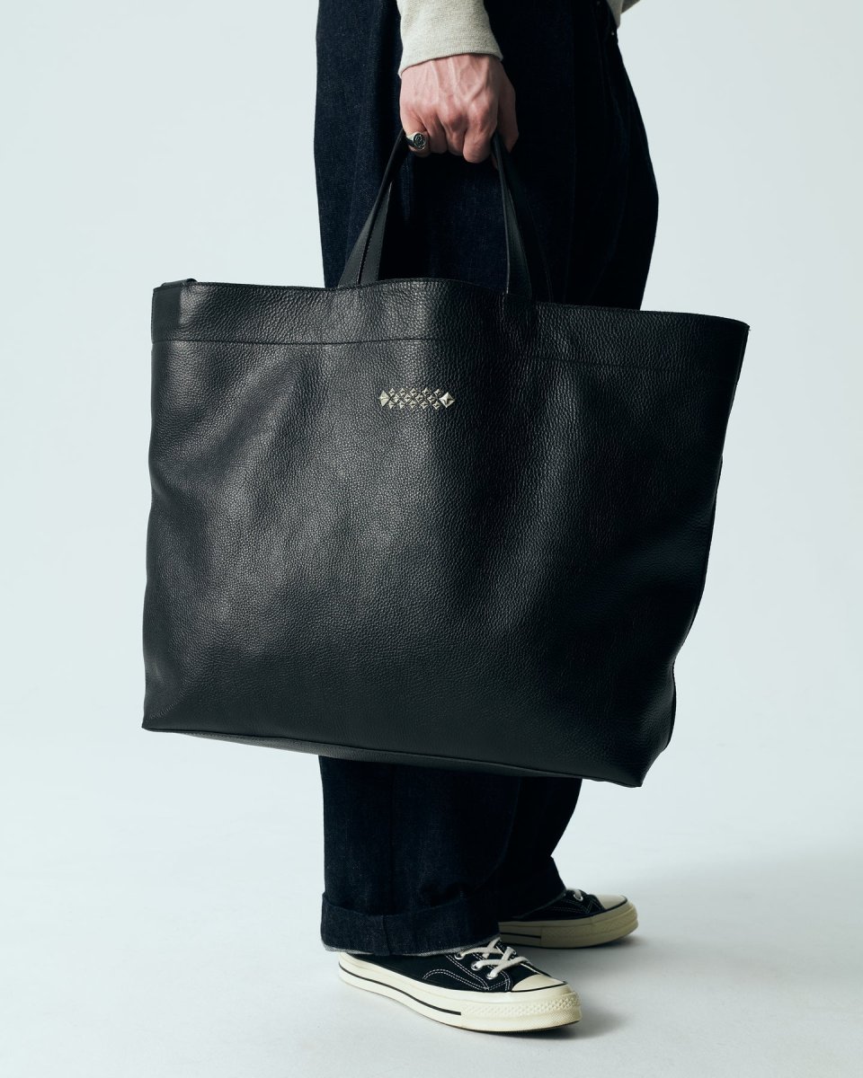 画像15: CALEE  STUDS LEATHER TOTE BAG (15)