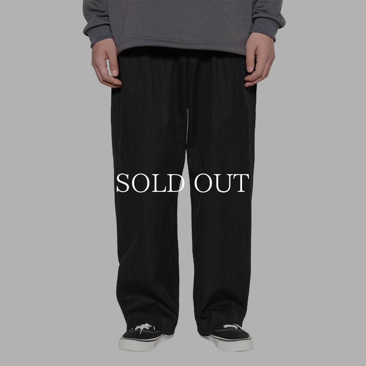 画像7: CALEE  PINSTRIPE TUCK WIDE SLACKS (7)