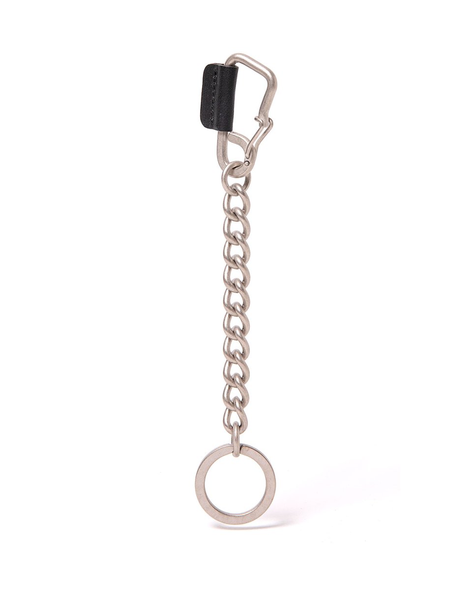 画像1: hobo  CARABINER CHAIN KEY RING with HORSE LEATHER (1)