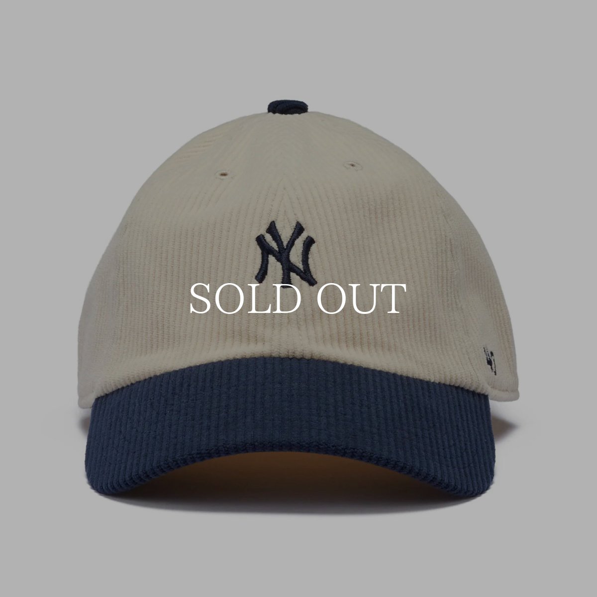 画像2: '47  47 クリーンナップ ニューヨーク・ヤンキース 2-Tone Corduroy コーデュロイ ナチュラル ベースランナー ネイビーバイザー (2)